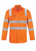 LIGHTWEIGHT HI VIS VENTED COTTON DRILL SHIRT WITH SEMI GUSSET AND SHOULDER PATTERN CSR REFLECTIVE TAPE