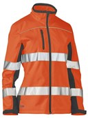 WOMENS TAPED TWO TONE HI VIS SOFT SHELL JACKET