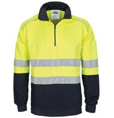 HiVis 12 Zip Fleecy with Hoop Pattern CSR Reflective Tape