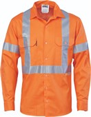 DNC HiVis CoolBreeze Cotton Shirt with X Back 3m rTape on Tail  long sleeve