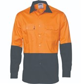 HiVis Two Tone Cotton Drill Shirt  Long Sleeve