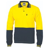 HiVis CoolBreeze Cotton Jersey Polo Shirt with Under Arm Cotton Mesh  LS