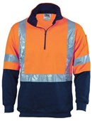 HiVis Cross Back DN Two Tone 12 Zip Fleecy