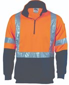 HiVis 12 Zip Fleecy with X Back  additional Tape on Tail