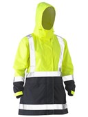 WOMENs H TAPED TWO TONE HI VIS RAIN JACKET