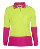 LADIES HI VIS LS COMFORT POLO