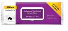 HICARE ANTIBACT DISINFECTANT WIPES 100 PK 18 CTN