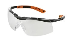 5X6 Safety Glasses Blackorange frame Clear Lens