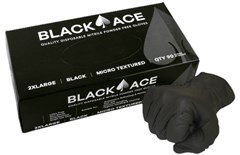 Black Ace Disposable Nitrile Gloves PF