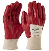 Maxisafe Red PVC single dipped  Knit Wrist