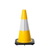 KWN 450MM YELLOW TRAFFIC CONE WITH 3M 3340 CLASS 1 REFLECTIVE TAPE