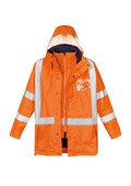 SYZMIK MENS HI VIS X BACK TAPED 4 IN 1 WATERPROOF JACKET