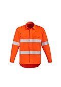 MENS ORANGE FLAME HRC 2 HOOP TAPED OPEN FRONT SPLICED SHIRT