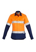 Womens Hi Vis Spliced Industrial Shirt  Hoop Taped