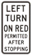 450X800 Left Turn On Red Permitted After Stopping NSW SPEC
